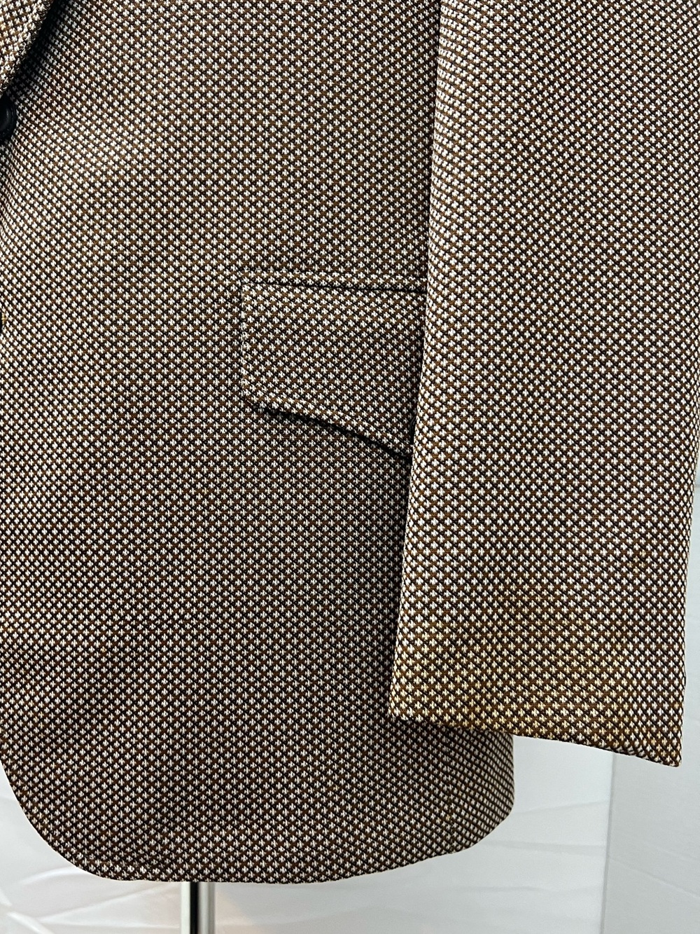 Mark V Vintage 70s Men's 44R Brown Stretch Knit 2-Button Blazer Jacket Coat - Picture 8 of 11